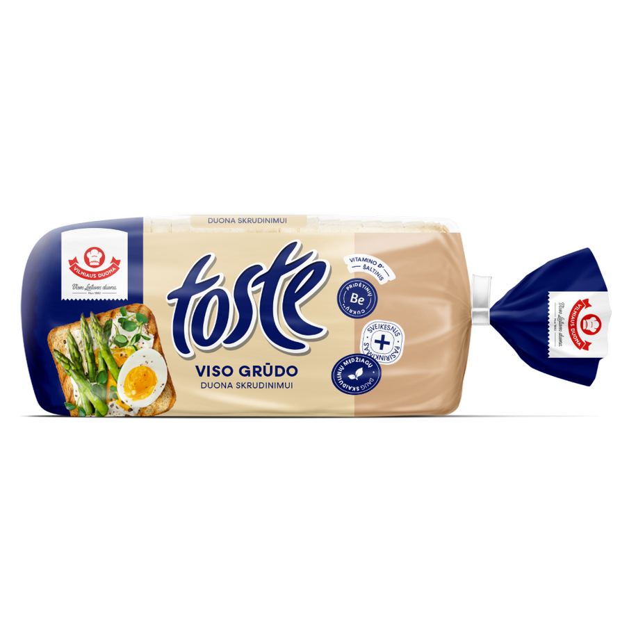 Duona TOSTE viso grūdo skrudinimui duona, 500g