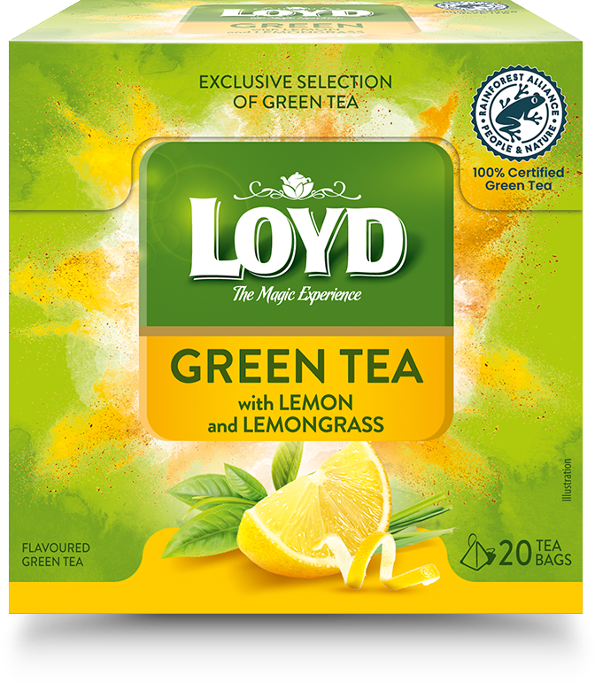 LOYD flavored green tea, with lemon peel and lemongrass, 20 x 1.5g