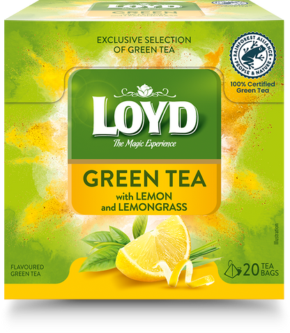 LOYD flavored green tea, with lemon peel and lemongrass, 20 x 1.5g