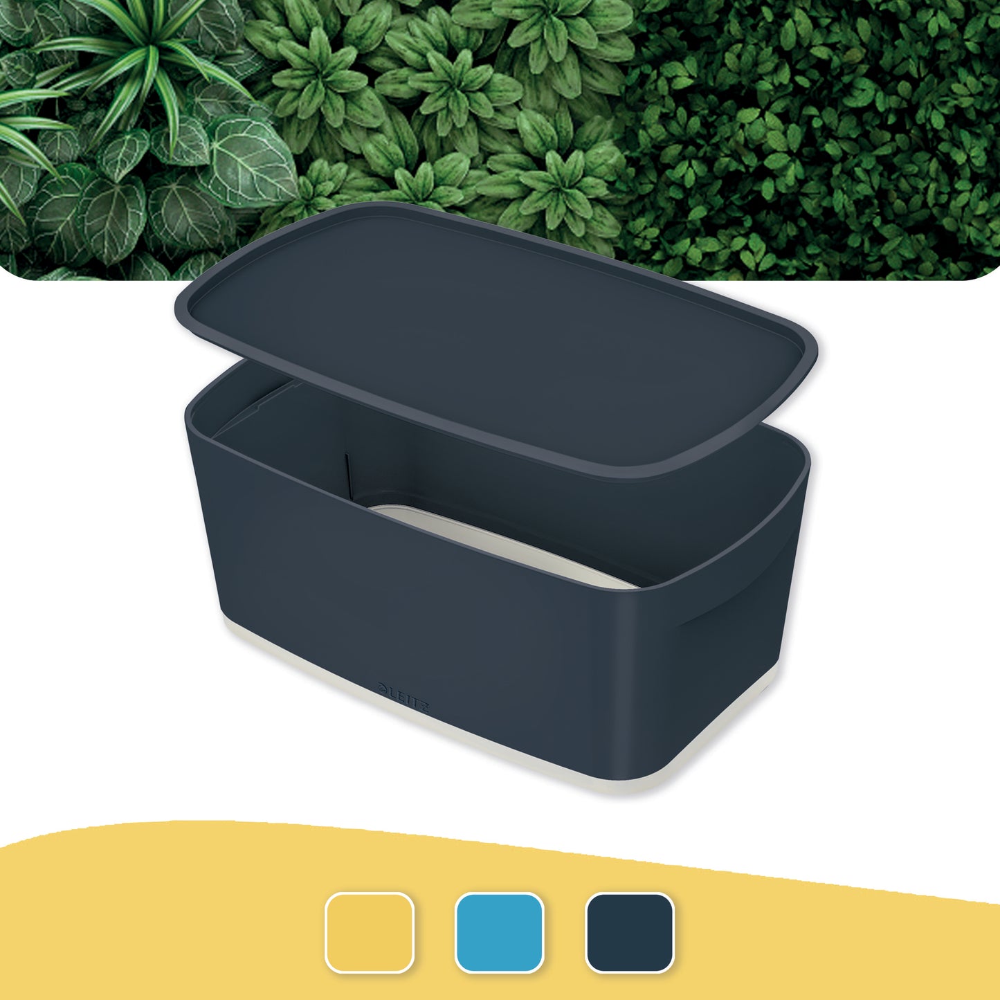 Daiktadėžė Cosy L:MyBox su dangteliu, maža, pilkos sp.