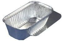 Disposable container with lid, aluminum, 1.5 l, 24.8 x 12.8 x H 7 cm, 25 pcs