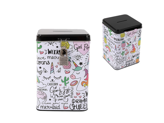 Money box Itotal Unicorn, with lock
