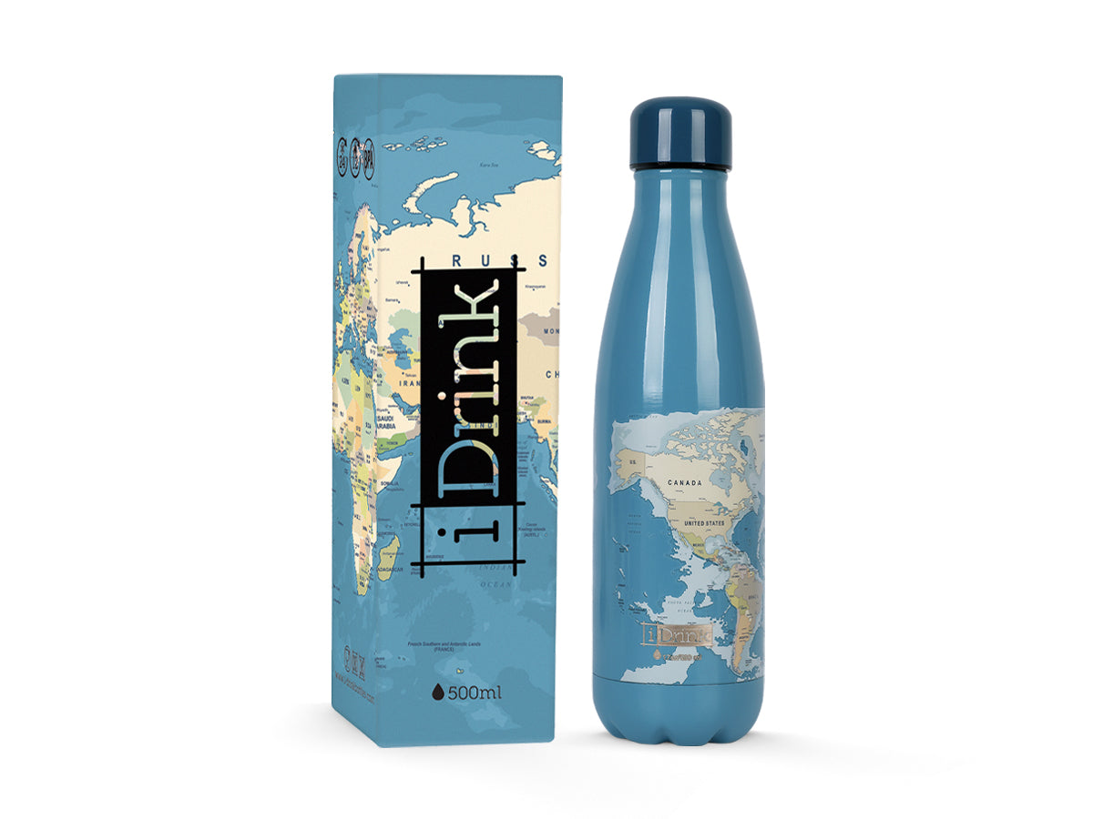 Thermos bottle Itotal Blue maps, 500ml