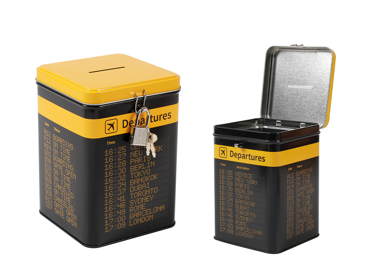 Money box Itotal DEPARTURES, with lock