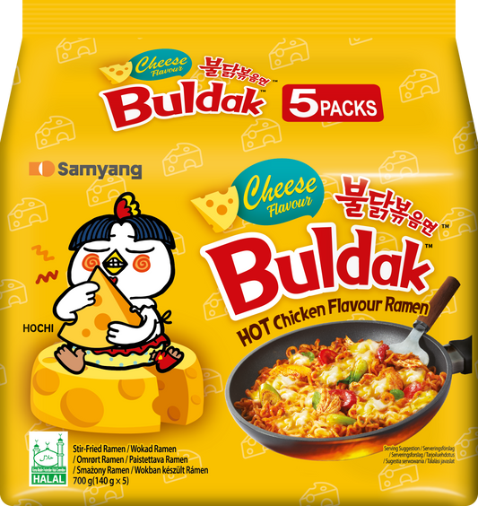 Ramenas SAMYANG Buldak, Cheese. (5 vnt x 140g), 700 g