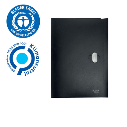 Document folder Leitz Recycle, A4, PP, 3 flaps, black