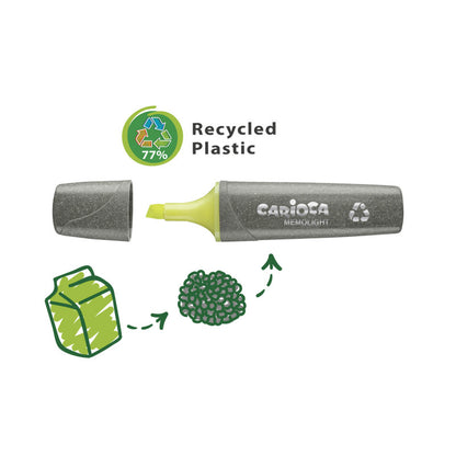 Teksto žymekliai CARIOCA kirsta galvute, ECOFAMILY MEMOLIGHT, 5 mm, 4 vnt.