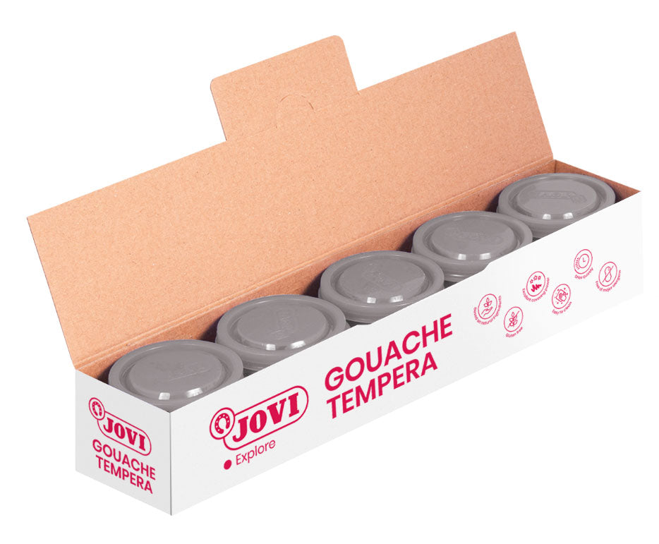 Guašas tempera JOVI Scholar, 5vnt. po 35ml, sidabrinės sp.