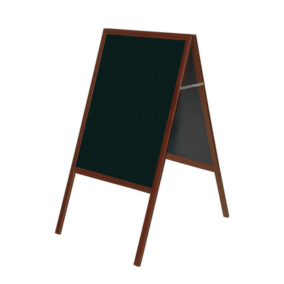 Dvipusė pastatoma kreidinė lenta BI-OFFICE 90x120, 150 cm aukštis, vyšninis rėmas, juoda lenta
