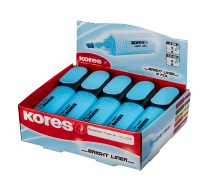 Teksto žymeklis KORES BRIGHT LINER, mėlyna