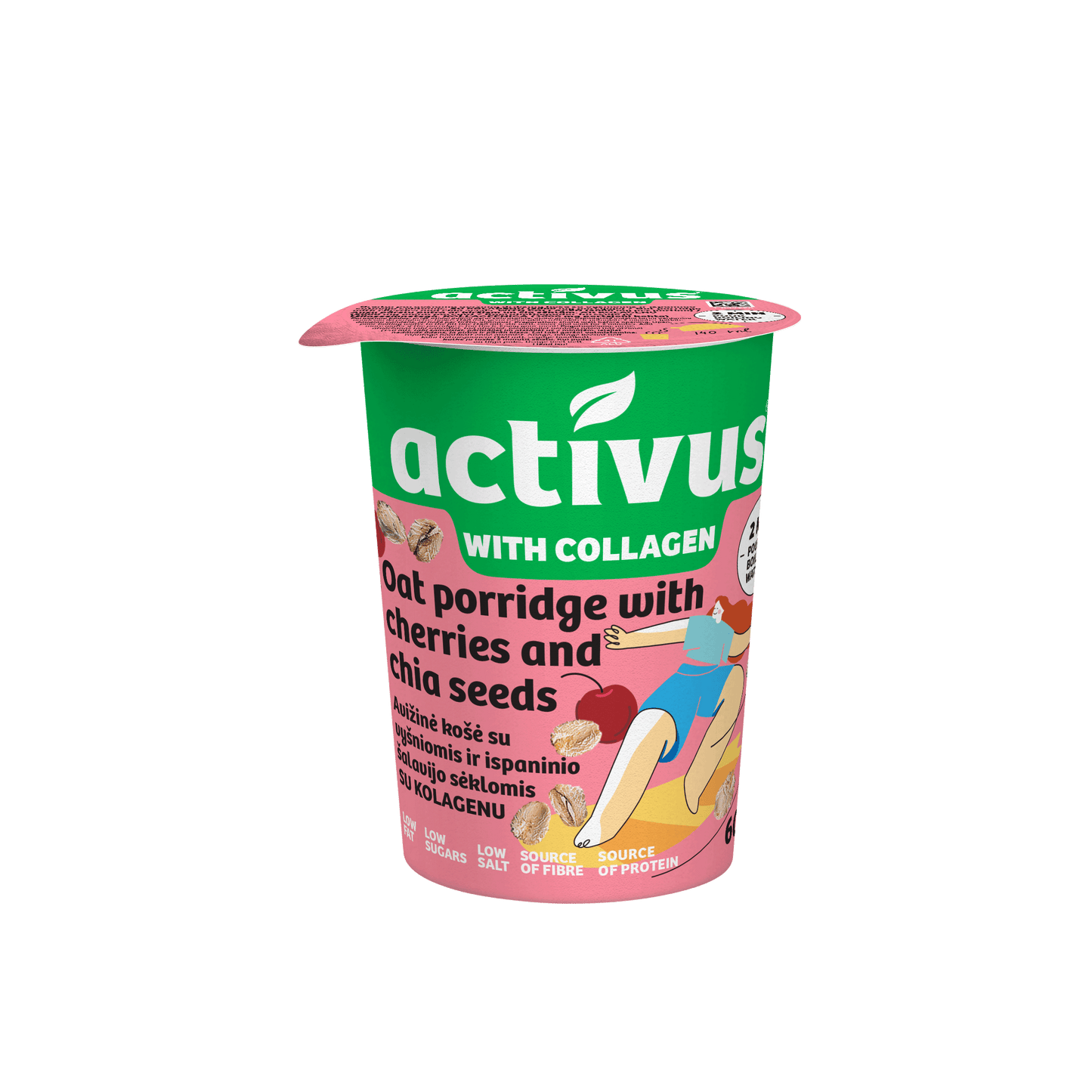 ACTIVUS instant oatmeal, with cherries and chia seeds, 60g