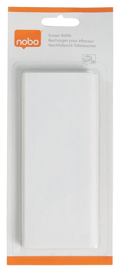 Magnetinės lentos valiklio servetėlės NOBO Drywipe, 10 vnt.