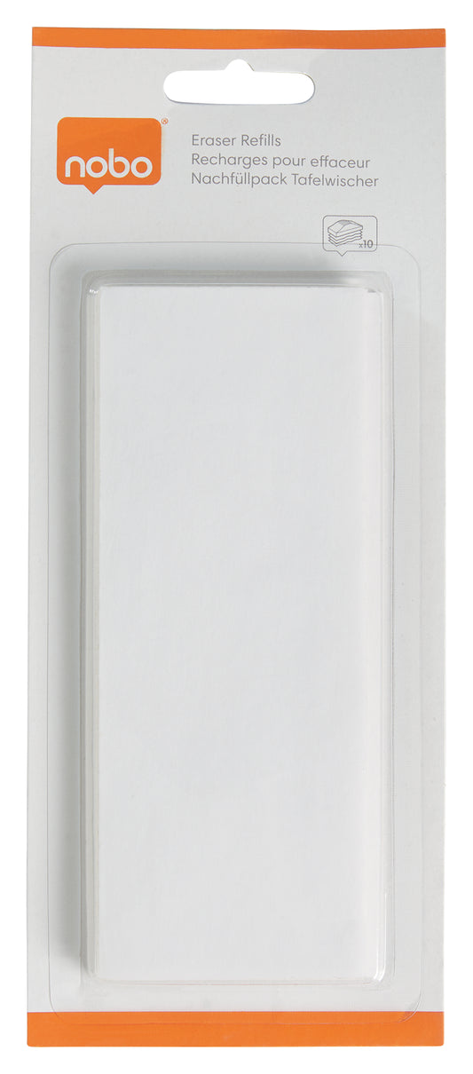 Magnetinės lentos valiklio servetėlės NOBO Drywipe, 10 vnt.