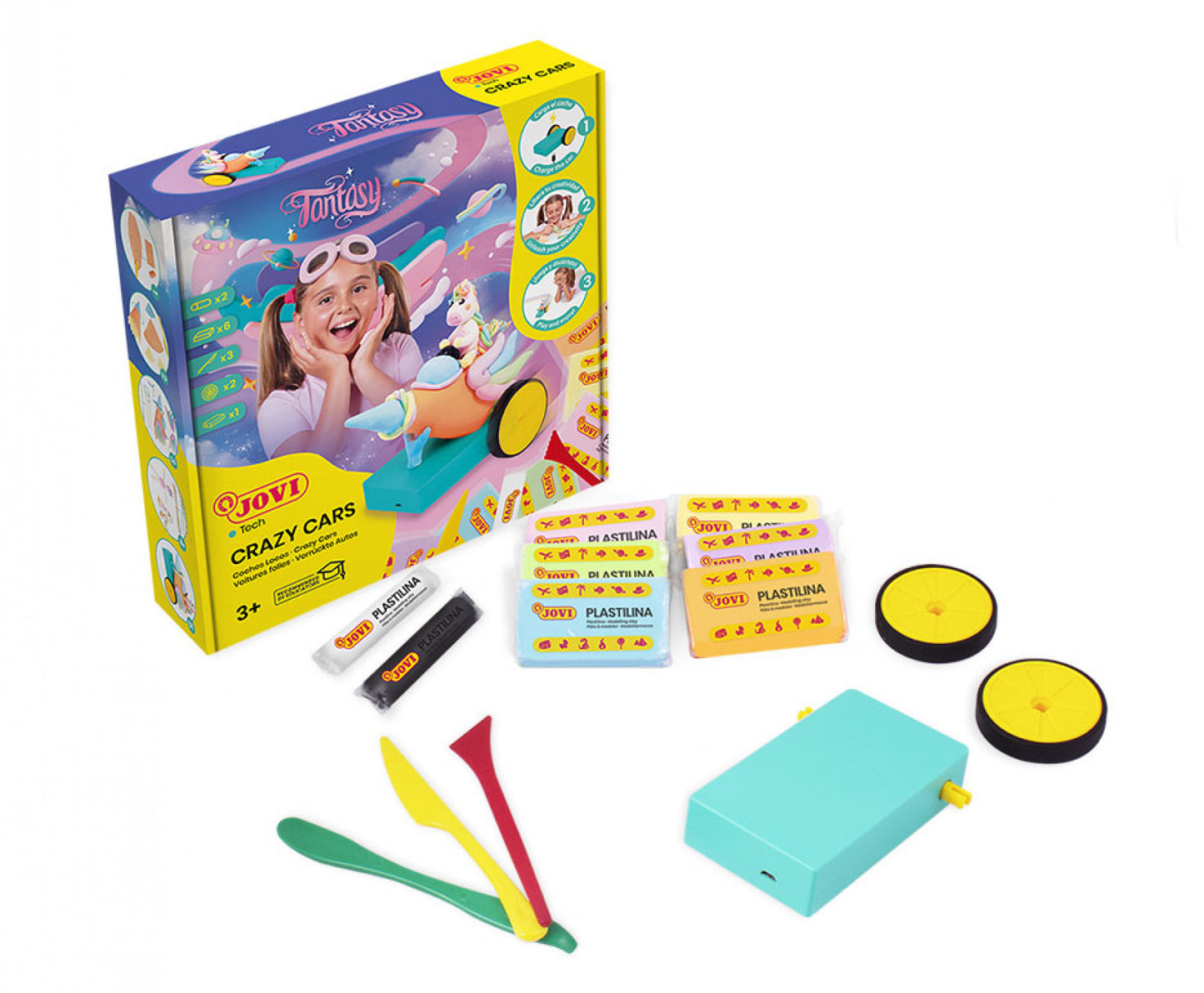 Crazy racing cars JOVITECH set. Pastel colors
