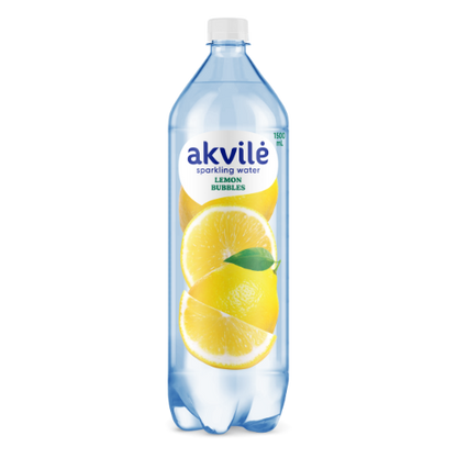 Stalo vanduo AKVILĖ, su citrinos aromatu, lengvai gazuotas, 1,5l D
