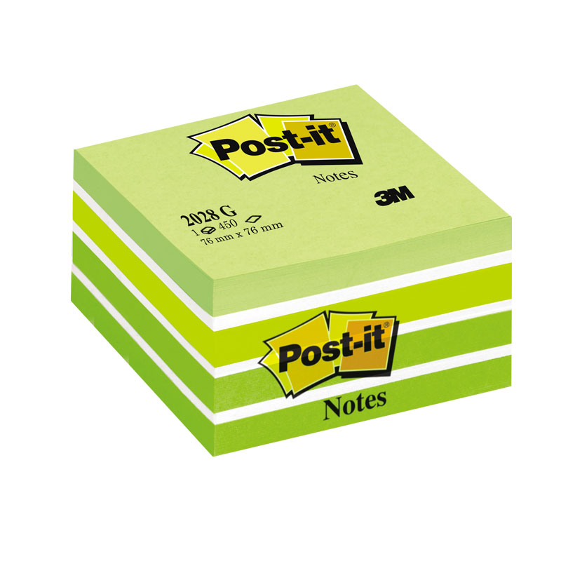 Post-it Watercolor cube sticky notes, 76 x 76 mm, 450 sheets, assorted colors