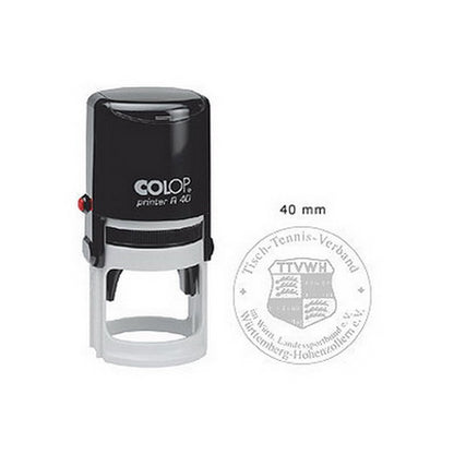 Stamp Printer R40 black body, colorless pad COLOP