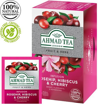 Tea AHMAD ROSEHIP &amp; CHERRY 20 sachets, 2g each