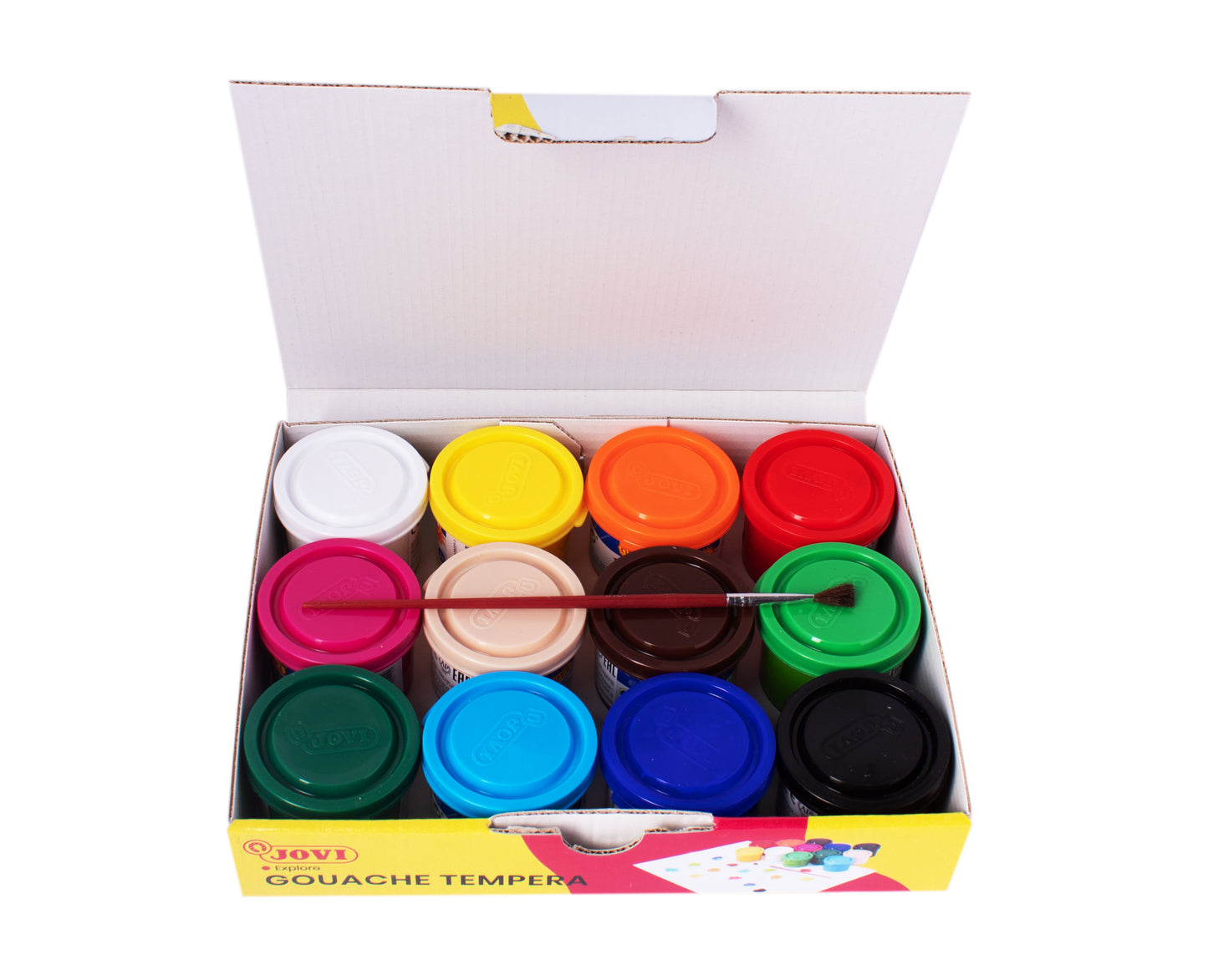 Guašas tempera JOVI, 35 ml, 12 spalvų rinkinys su teptuku