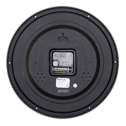 Wall clock MAUL Step, diameter 35 cm, silver color.
