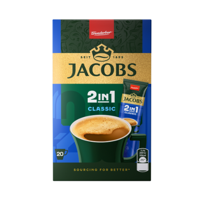 Kavos gėrimas JACOBS Original 2in1,20x12,4g dėžutė