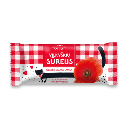 Glazed cottage cheese VILKYŠKIŲ, with poppy seeds, 25%, 40 g