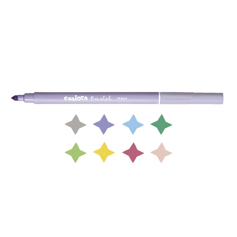 CARIOCA PASTEL felt-tip pens, 8 pcs.