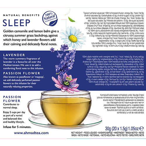 Ahmad Tea Natūrali arbata ''Sleep'', vokeliuose su siūlu, 20 vnt.