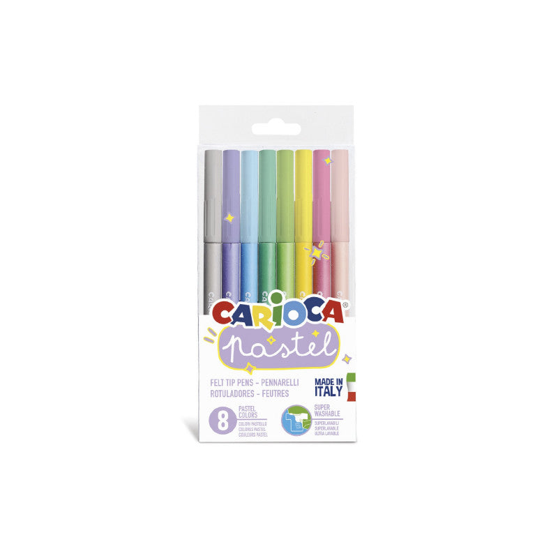 CARIOCA PASTEL felt-tip pens, 8 pcs.