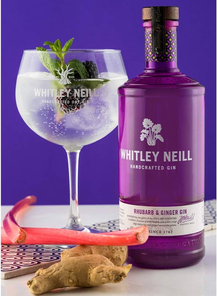 Nealkoholinis džinas WHITLEY NEILL, Rhubarb & Ginger, 0,0%, 0,7l