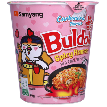 Ramenas SAMYANG, Hot Chicken Carbonara, puodelyje, 80 g