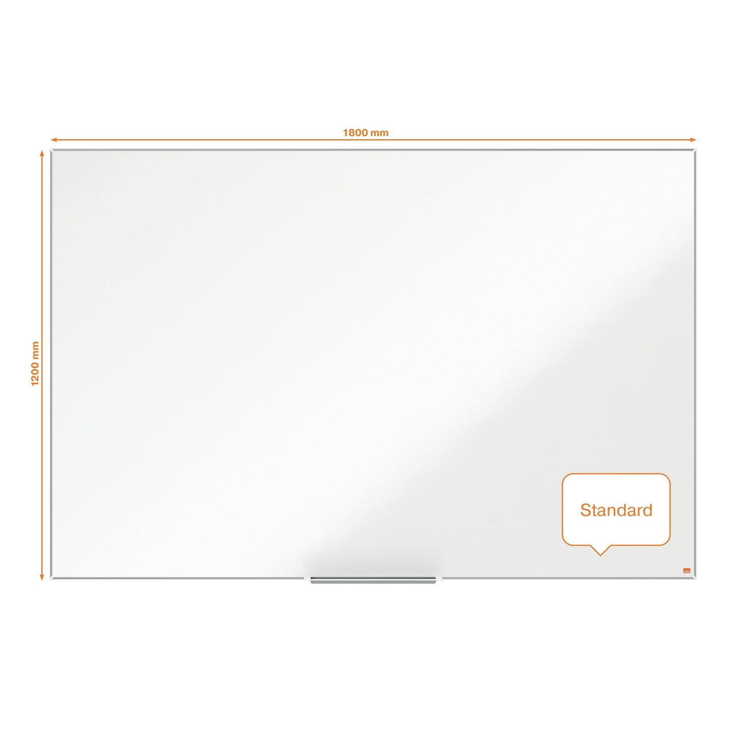 Enamelled white magnetic board NOBO Impression Pro, 180x120 cm, aluminum frame