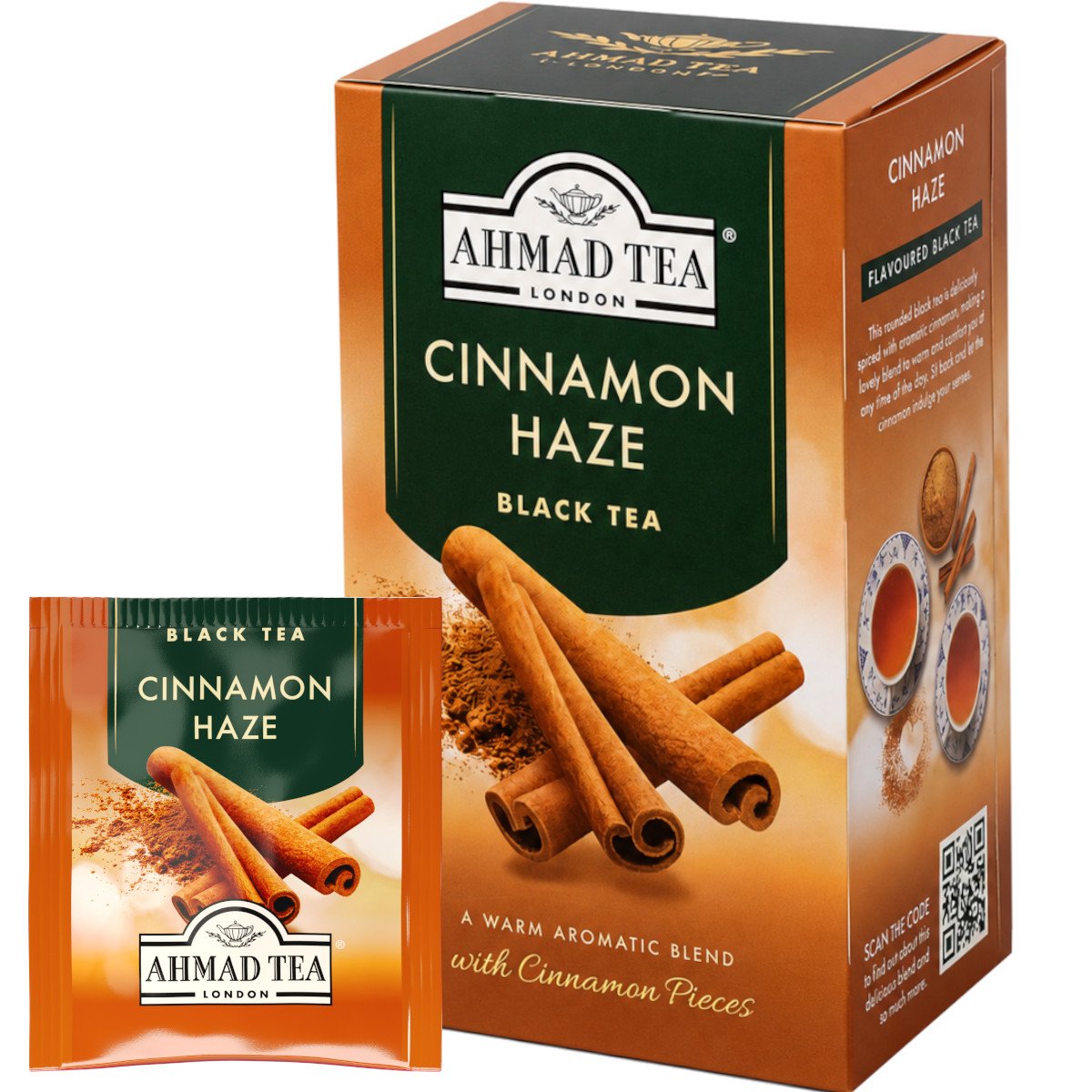 Black tea AHMAD CINNAMON TEA 20 sachets with thread, 2 g each