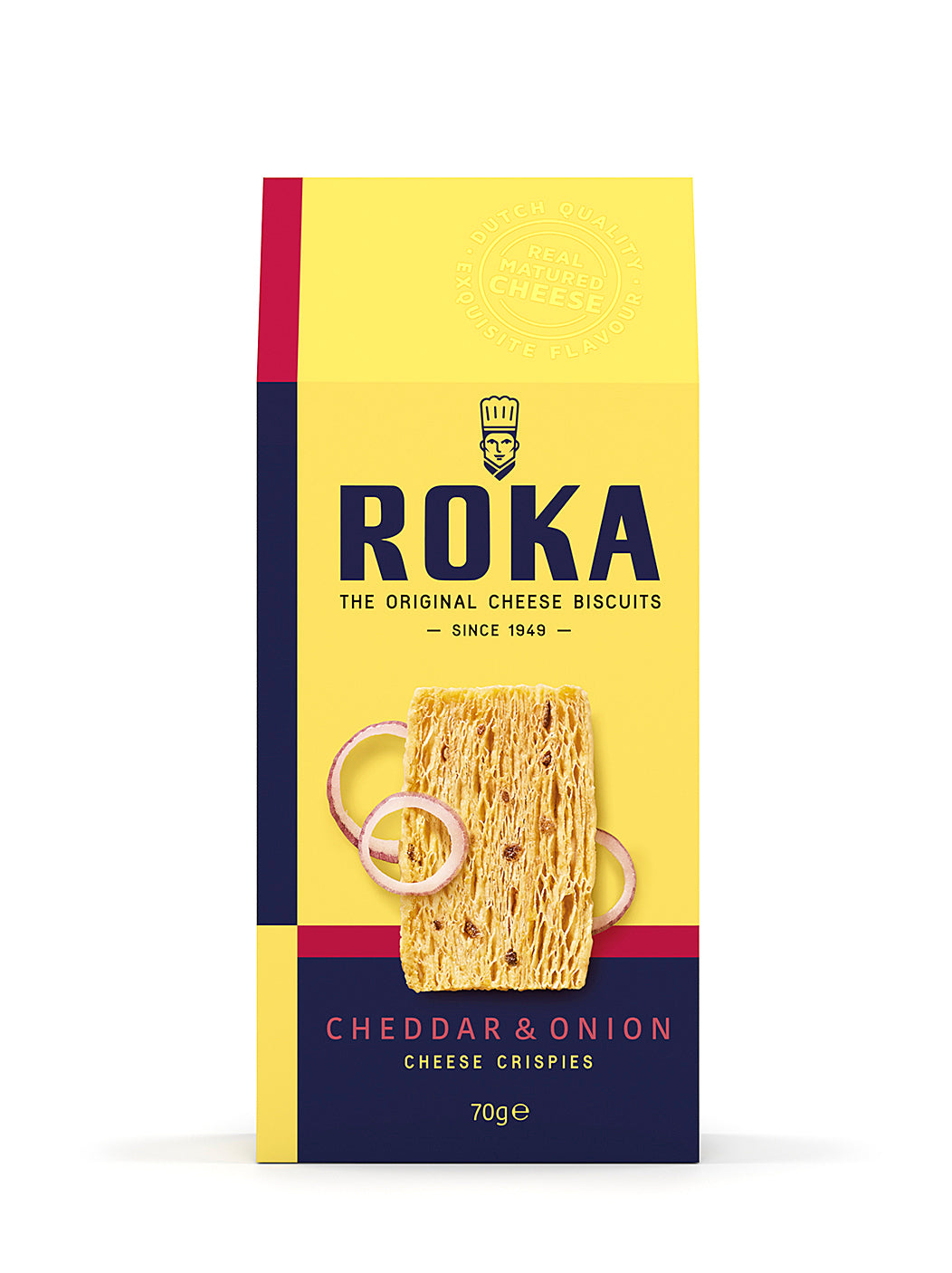 Cheese crackers ROKA Cheddar, with onions, 70 g