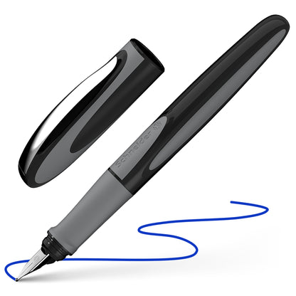 Fountain pen SCHNEIDER RAY L, black/grey. Body (onyx), left-handed