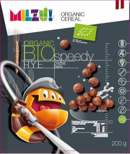 Organic vegan breakfast cereal BIO MILZU! Speedy, cocoa balls, 200 g LT-EKO-001