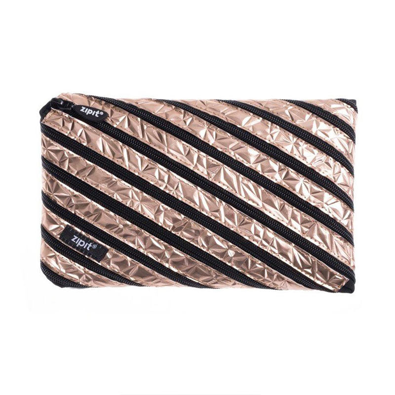 Pencil case ZIPIT Metallic Jumbo Pouch, ZTJ-MT-1, Bronze