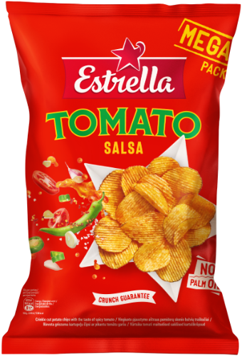 Potato chips ESTRELLA, curly cut, spicy tomato flavor, 250 g