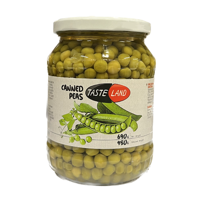 Konservuoti žirneliai TASTE LAND, 660g/445g