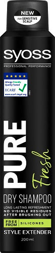 Sausas šampūnas SYOSS "Pure Fresh", 200ml