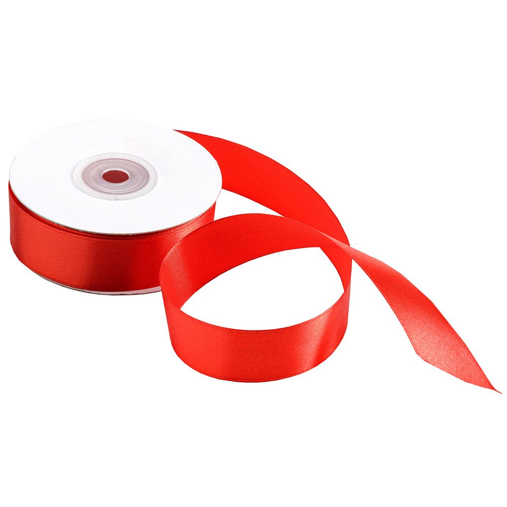 Satin ribbon, 25mm/25m, red