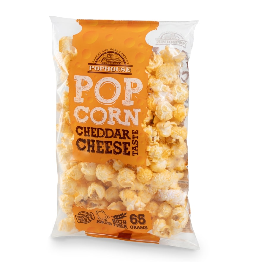 Popcorn POPHOUSE with cheddar cheese flavor, 65 g