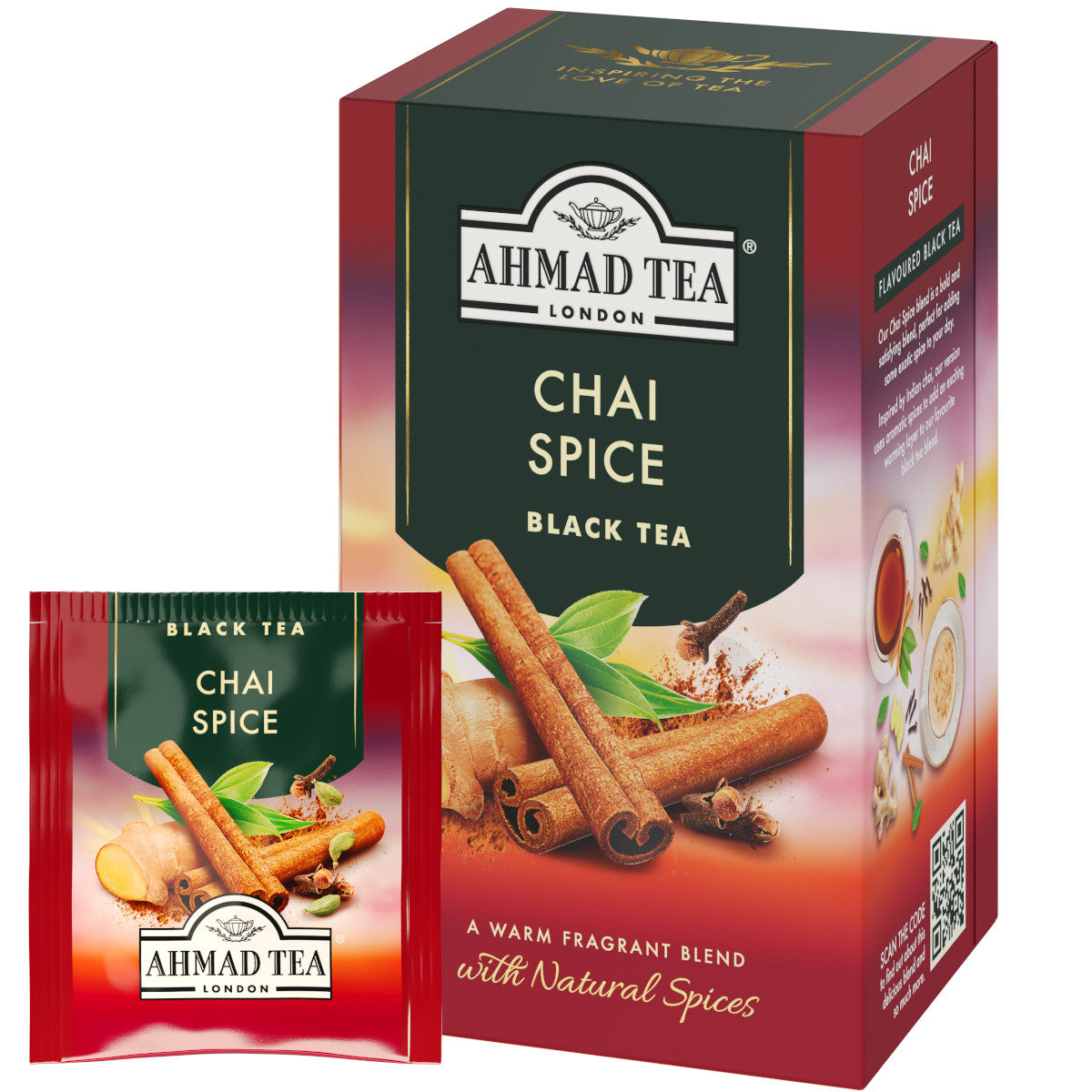 Juodoji arbata AHMAD Chai Spice, 20 vokelių x 2g