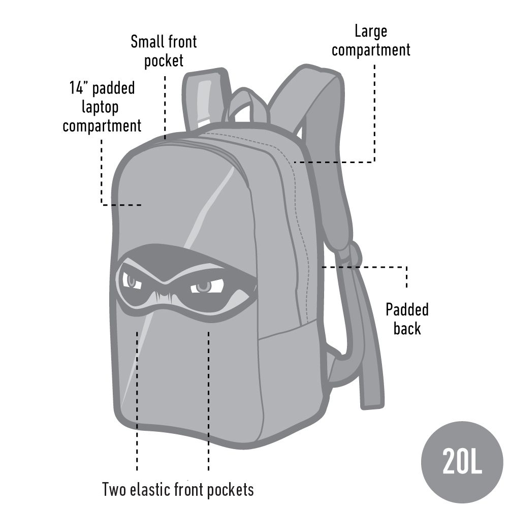 Kuprinė, ZIPIT Ninja Backpack, ZNINJ-BK, Juodos sp