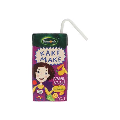 Įvairių vaisių sulčių gėrimas ELMENHORSTER KAKĖ MAKĖ, su vitaminu C, 0,2 l