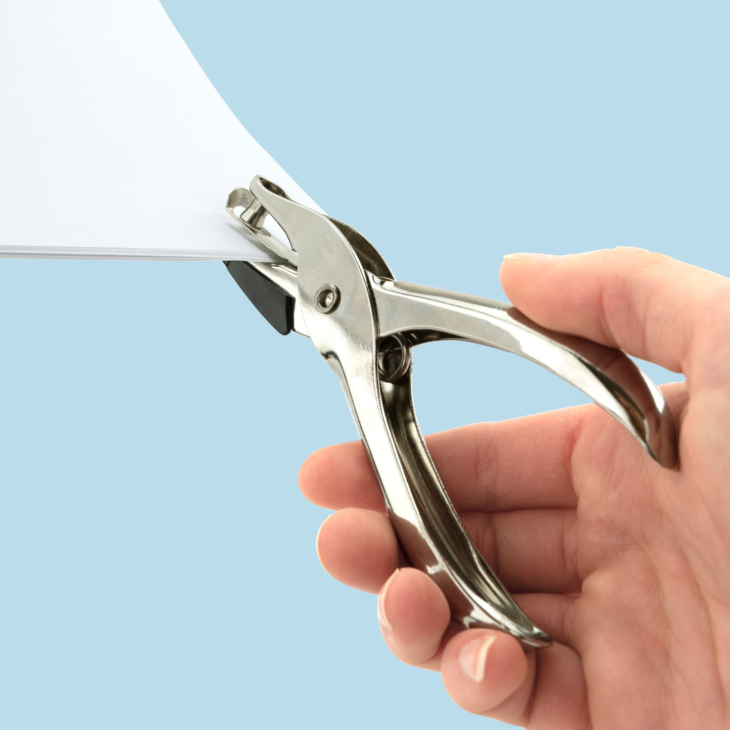 Hole punch RAPESCO, 1 hole, 10 sheets, chrome-plated