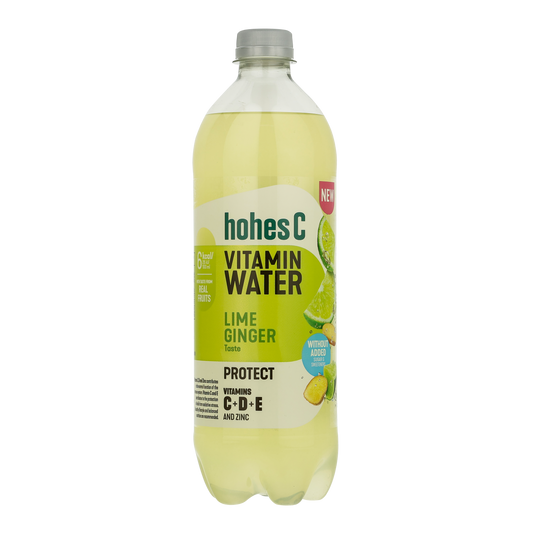 Carbonated water, HOHES C, lime and ginger flavor, with C+D+E+Zn, 0.75 l