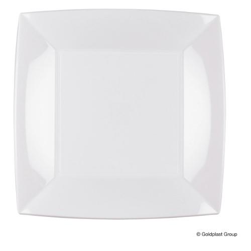 Disposable plates NICE, PP, white, 23x23 cm, 15 pcs.