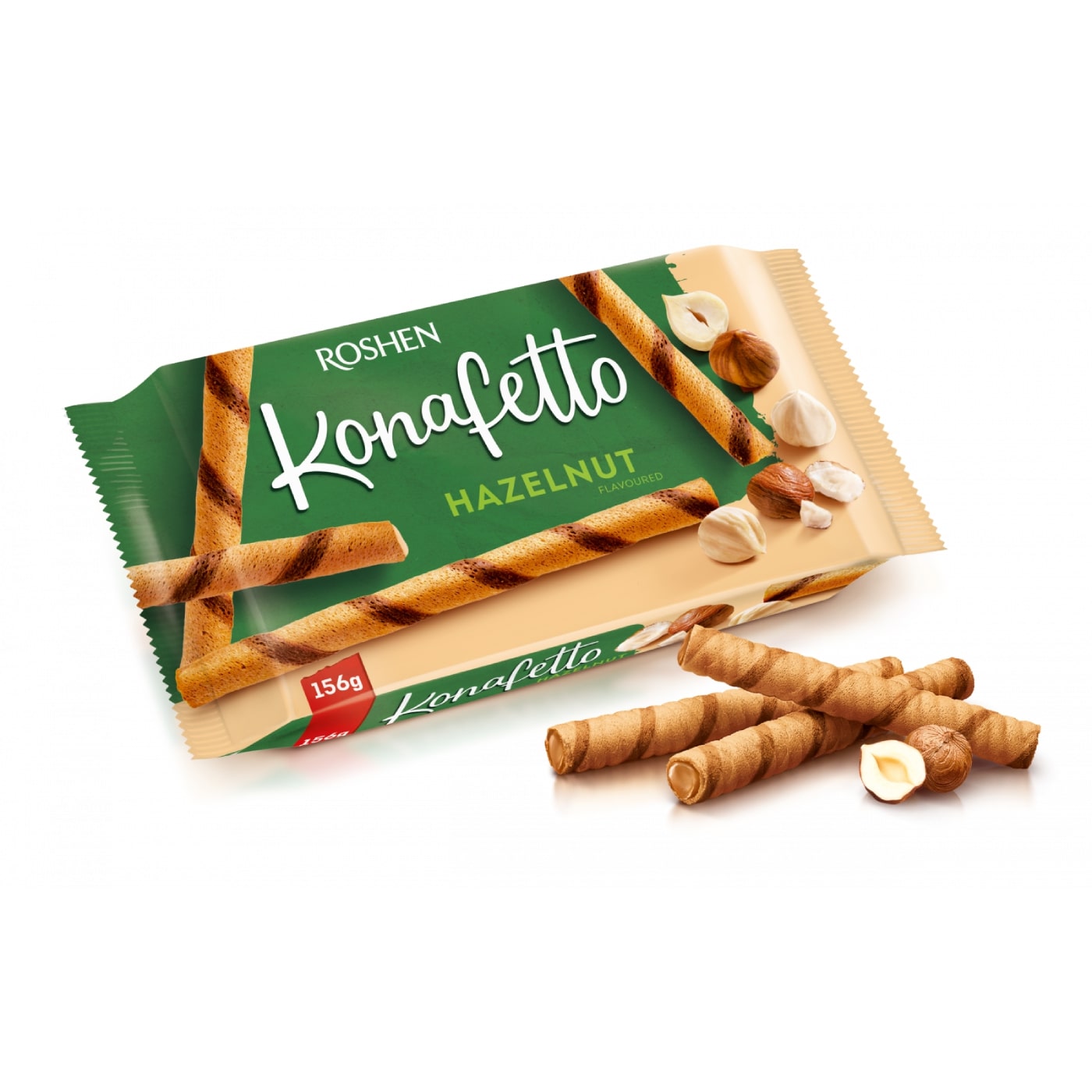 Waffle Tubes “KONAFETTO” with Nut Filling, 140g
