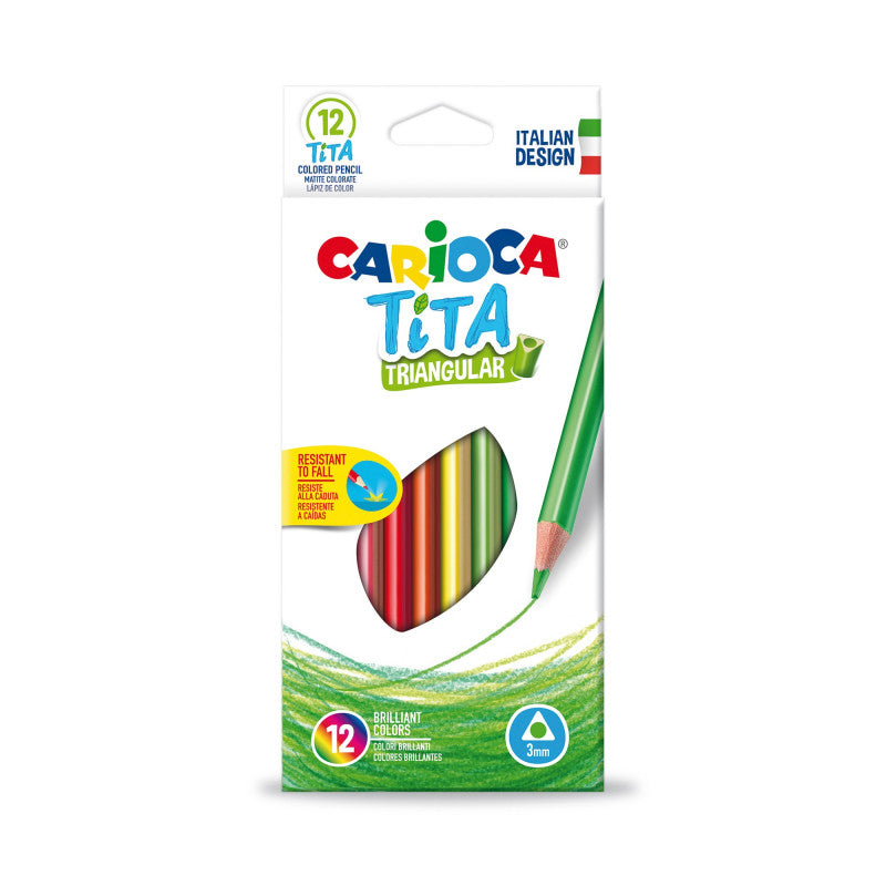 Colored pencils CARIOCA TITA, trihedral, 12 colors